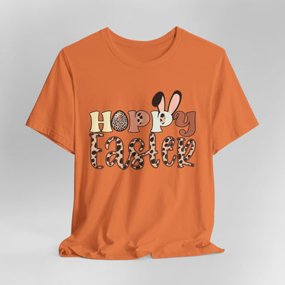Happy Easter Leopard Print Tee — Cute Bunny Egg Holiday T-Shirt