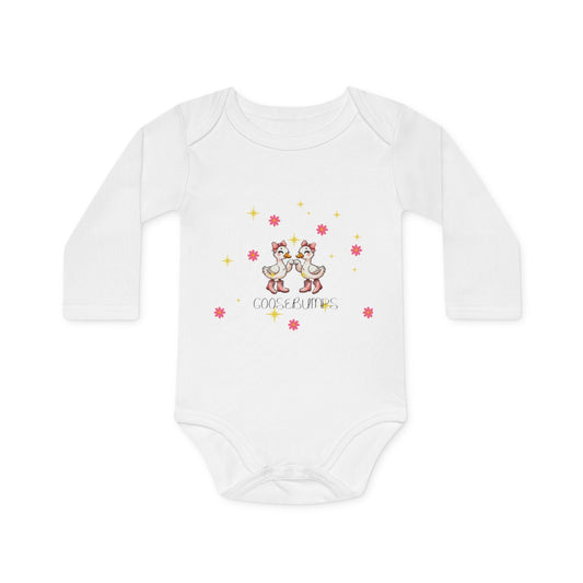 Cute Baby Long-Sleeve Organic Bodysuit with Playful Design, Baby Shower Gift, Infant Clothes, Eco-Friendly Fabric, Gift for New Parents
