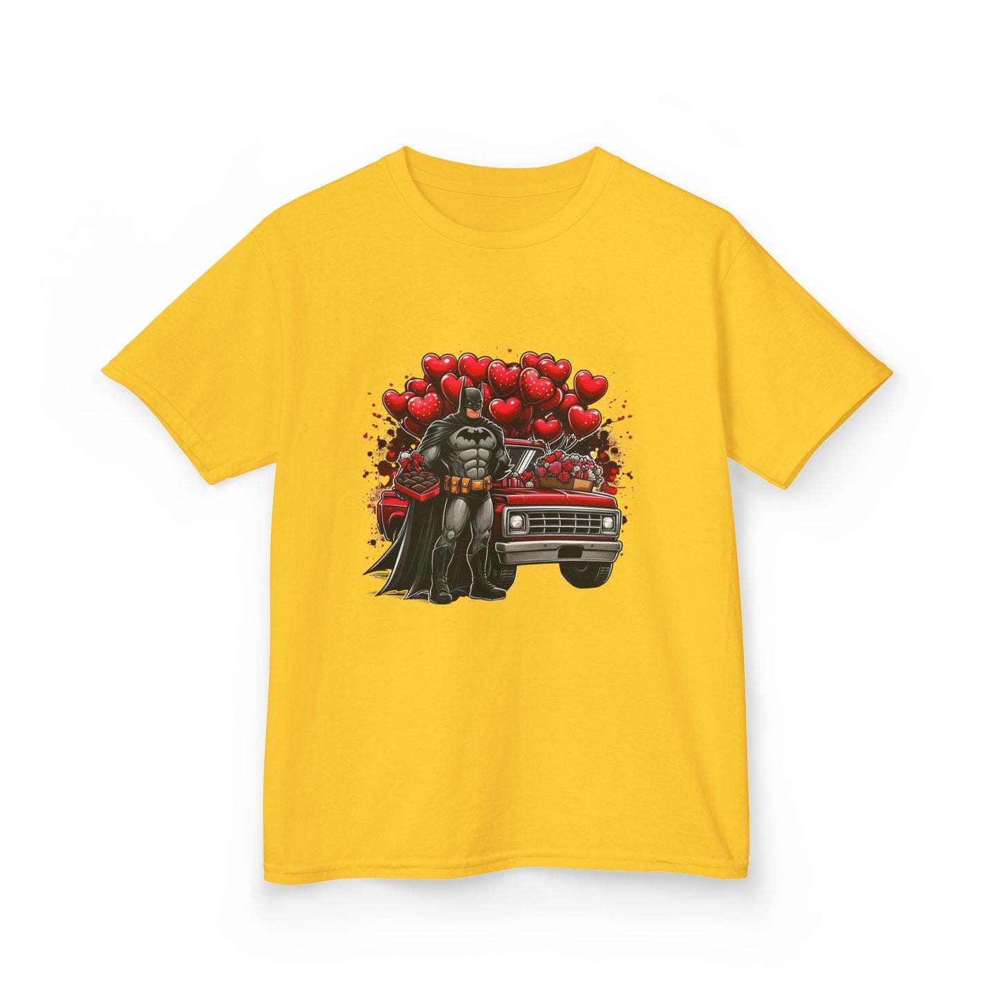 Kids Vader Valentine T‑Shirt — Darth Vader with Hearts and Vintage Car