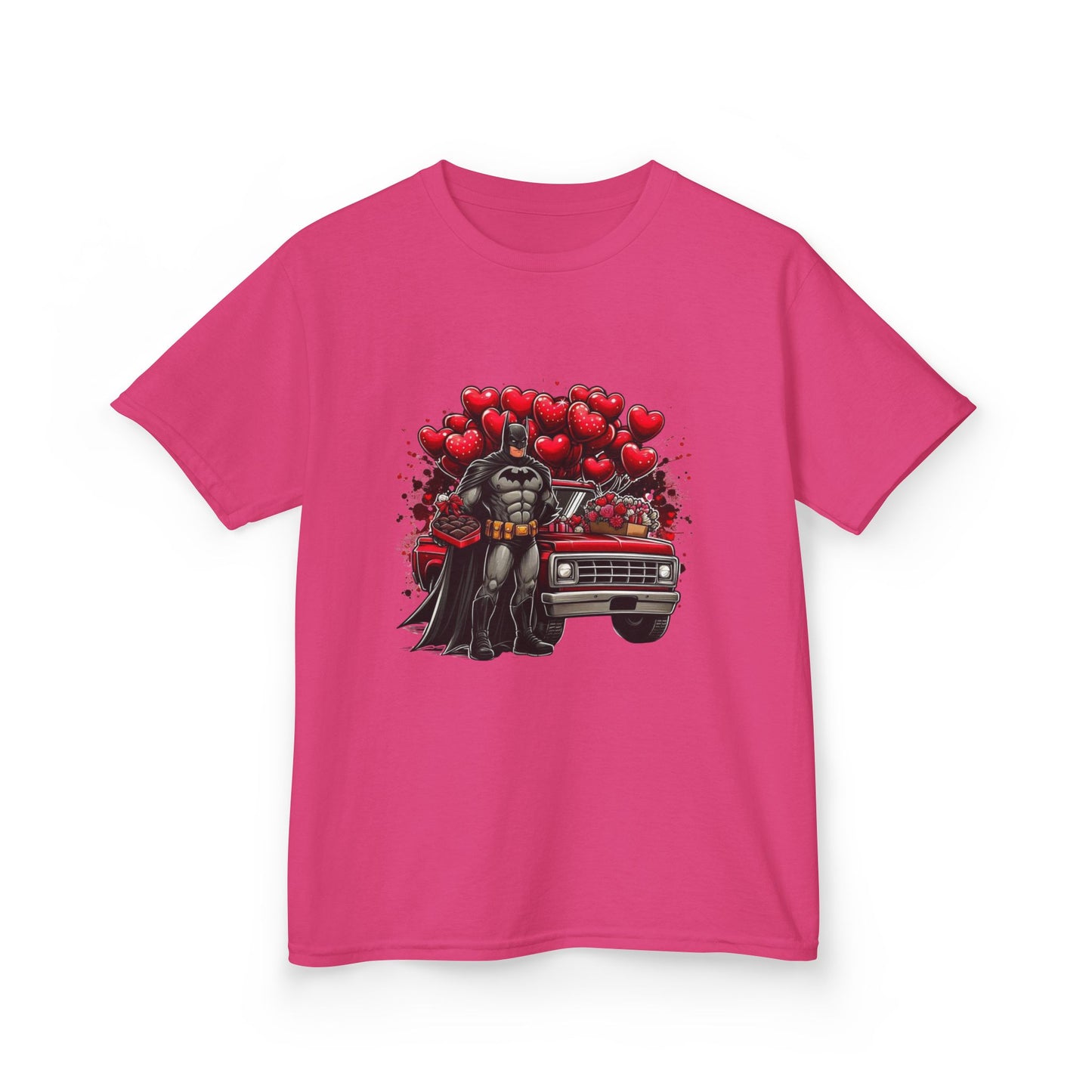Kids Vader Valentine T‑Shirt — Darth Vader with Hearts and Vintage Car