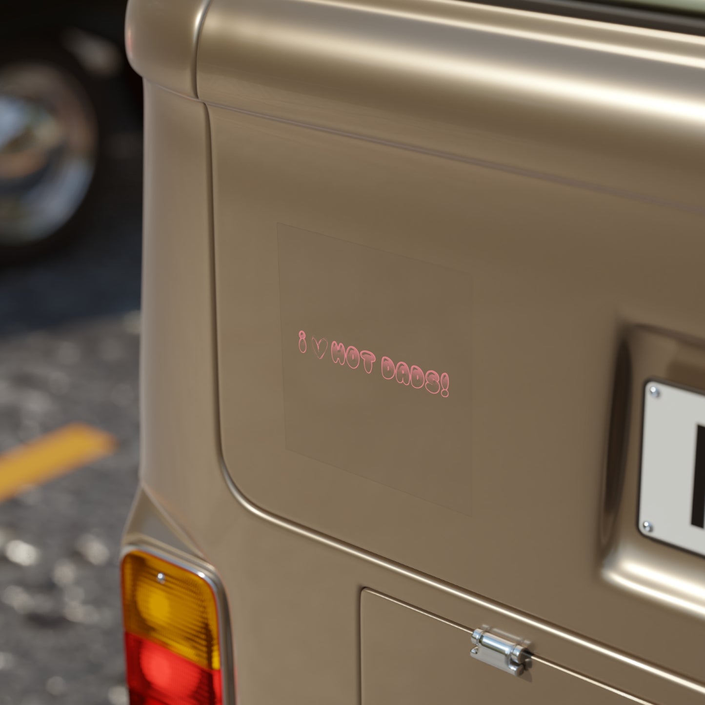 I  Hot Dads Transparent Outdoor Sticker