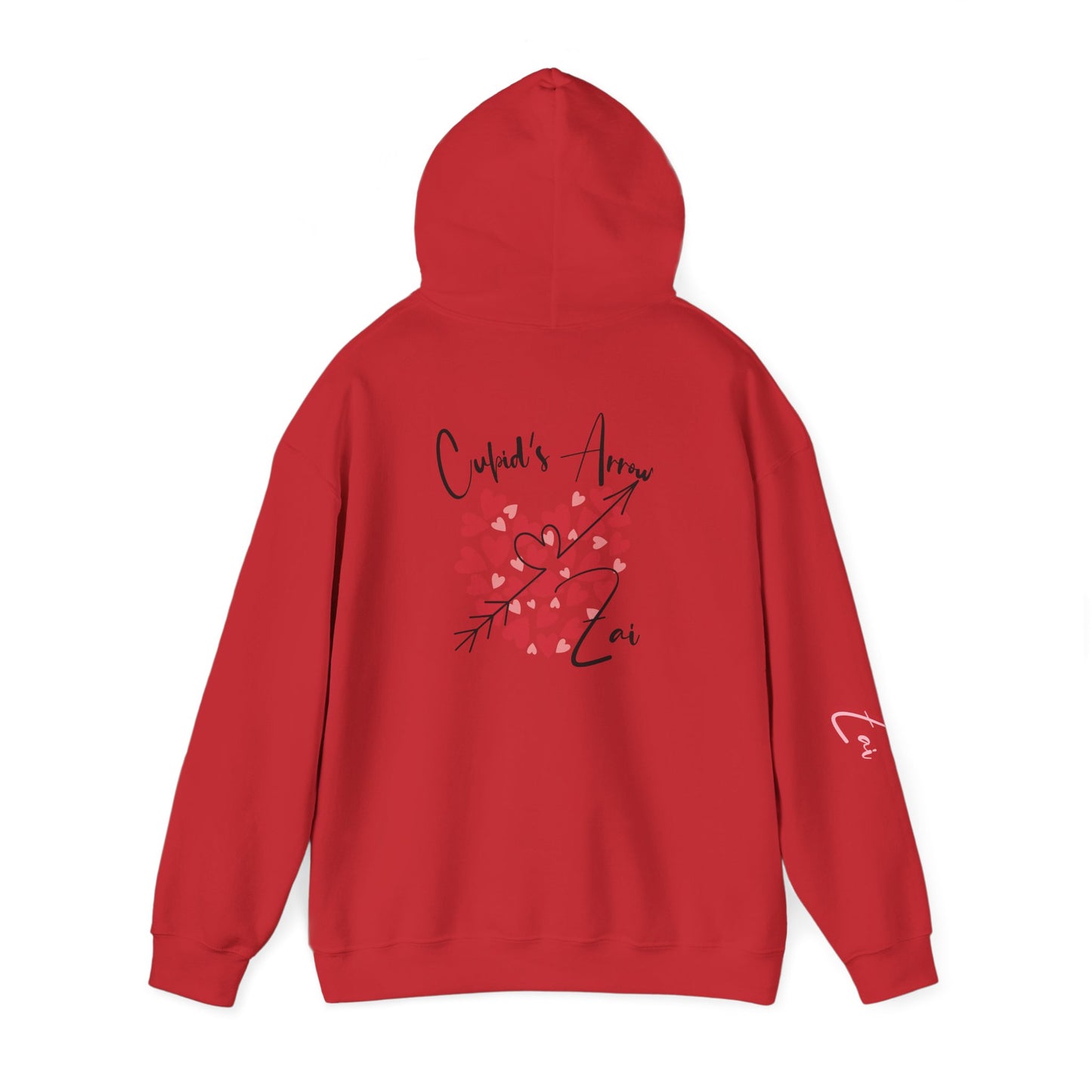 Cupid’s Arrow Lei Hoodie — Heart Arrow Script Pullover for Valentine’s Day