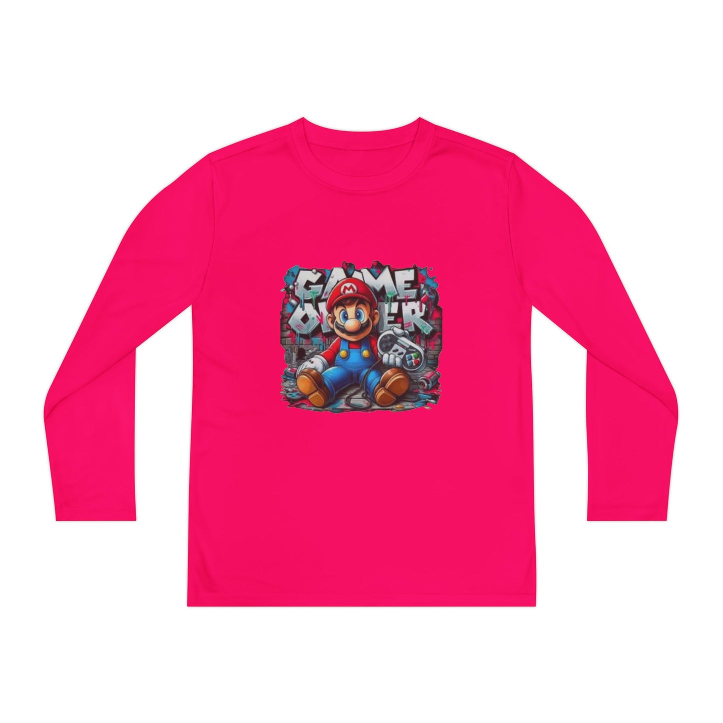 "Game Over" Graphic Youth Long Sleeve Gamer Character Tee