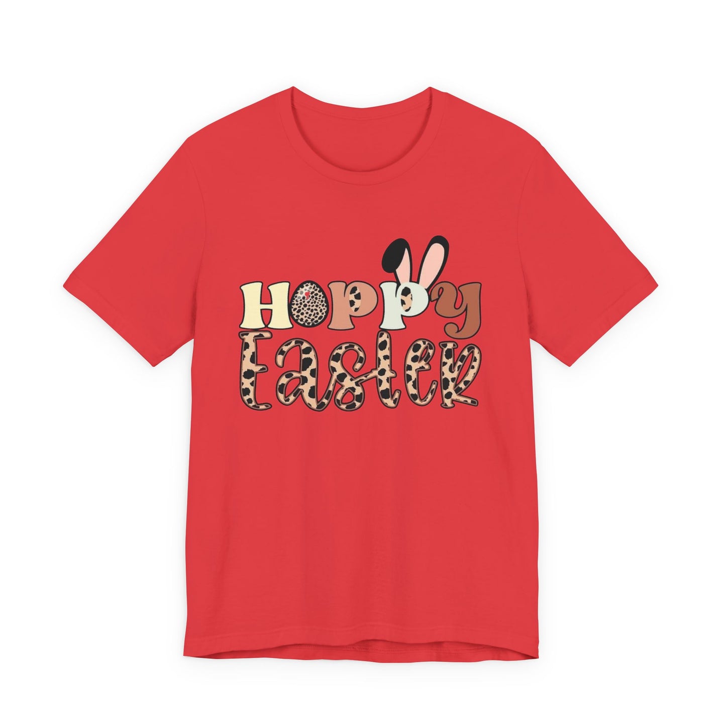 Happy Easter Leopard Print Tee — Cute Bunny Egg Holiday T-Shirt