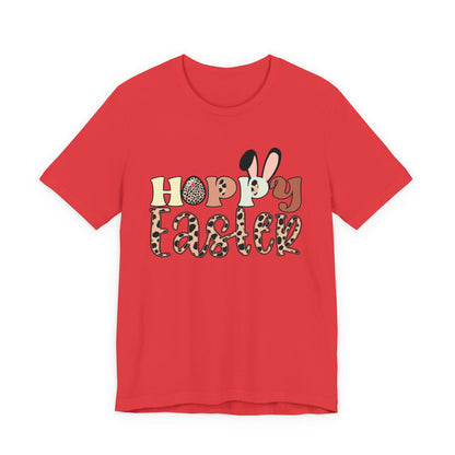 Happy Easter Leopard Print Tee — Cute Bunny Egg Holiday T-Shirt