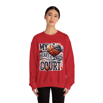 Basketball 'My ❤️Is On That Court' Crewneck Sweatshirt