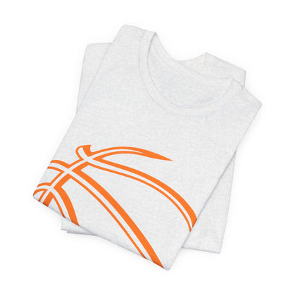 Basketball Line Art Tee — Orange Outline Basketball T-Shirt