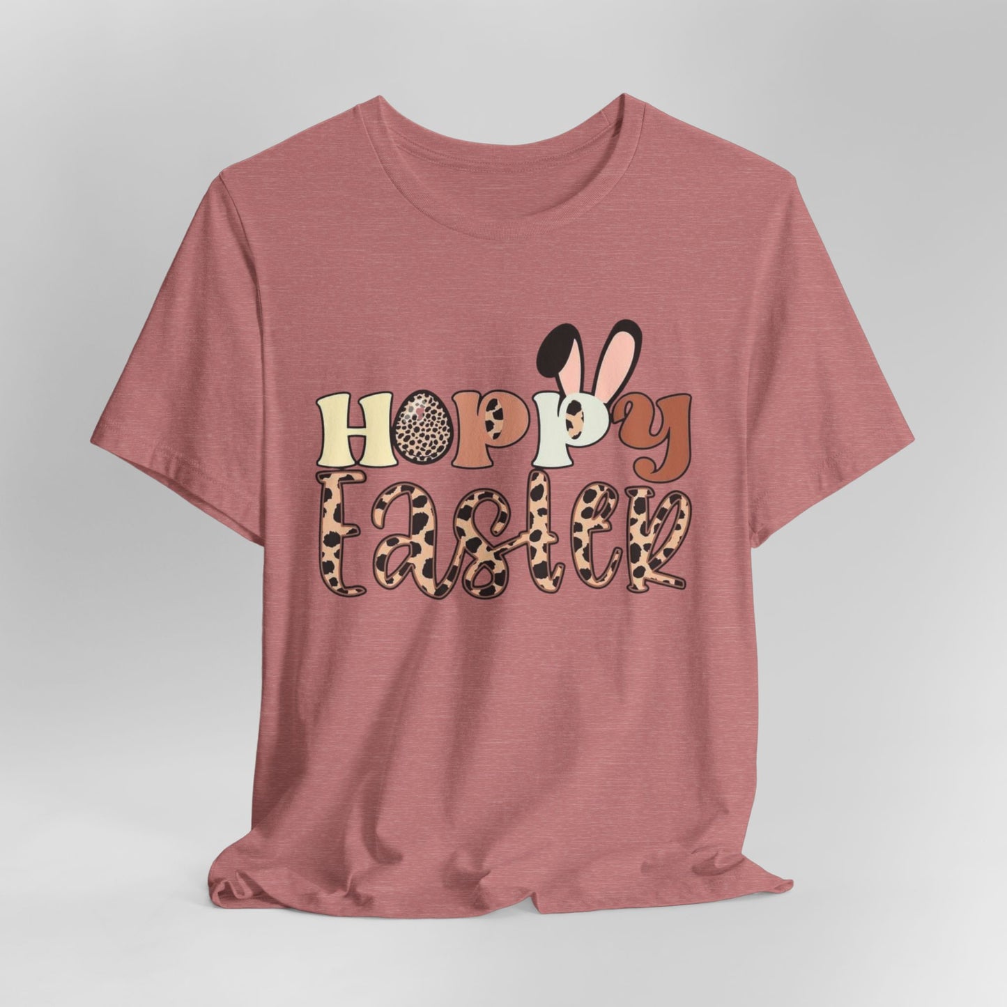 Happy Easter Leopard Print Tee — Cute Bunny Egg Holiday T-Shirt