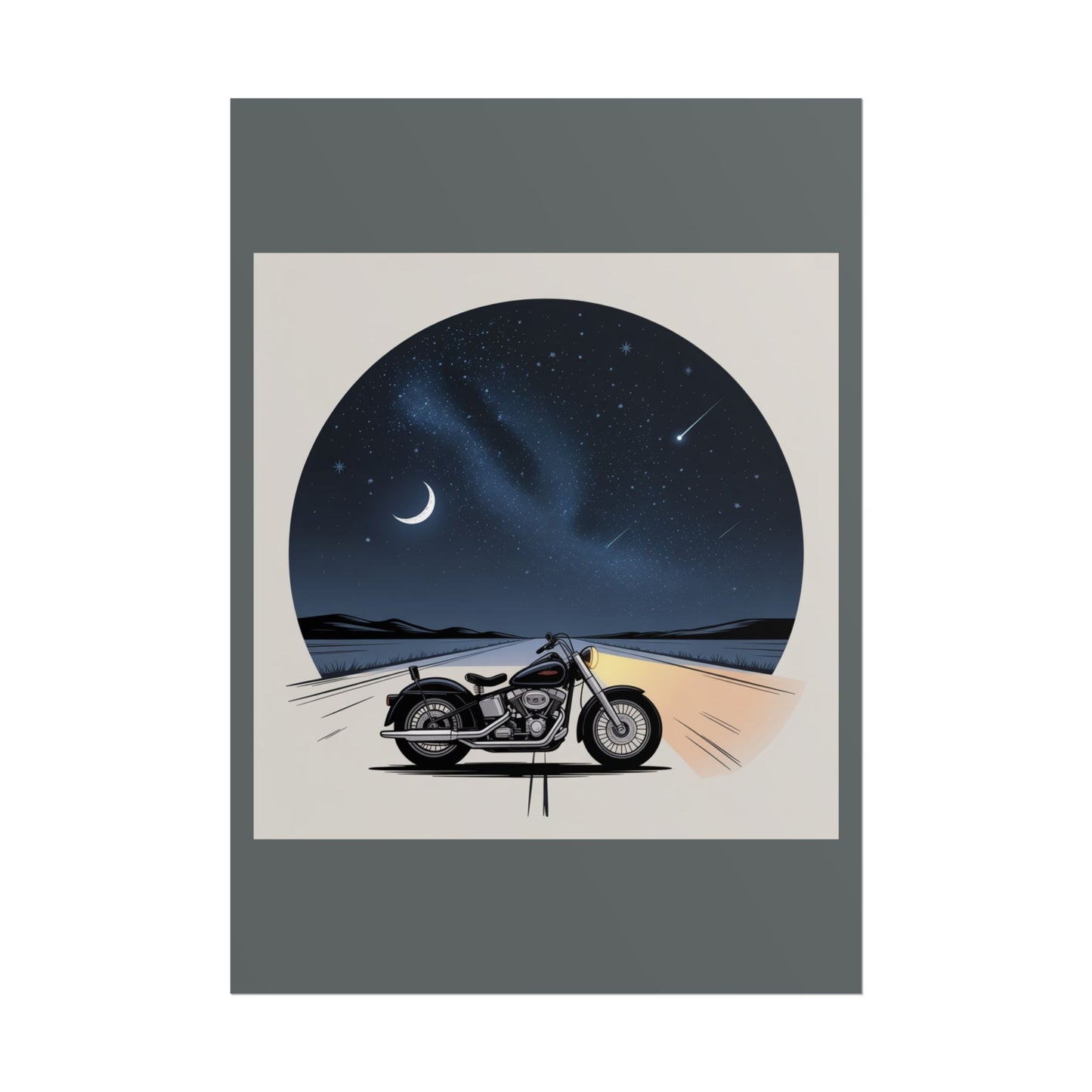 Motorcycle Night Sky Rolled Posters