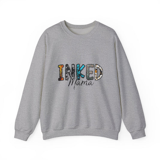 Inked Mama Crewneck Sweatshirt — Tattoo-Inspired Women’s Graphic Pullover