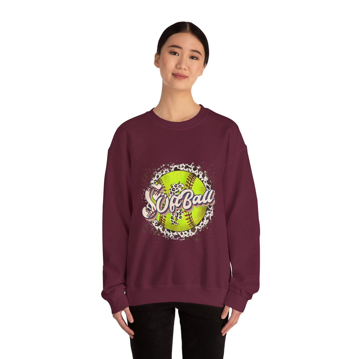 Softball Graphic Crewneck Sweatshirt – Neon Softball Design