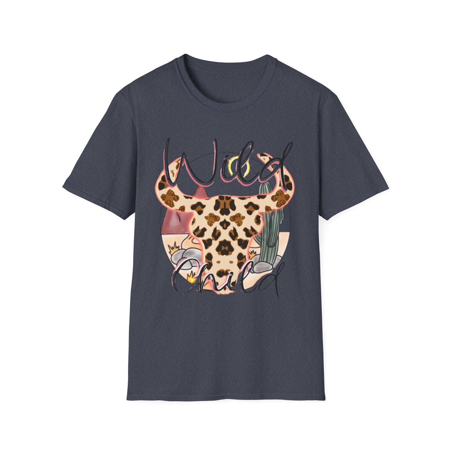 Desert Leopard Cow Skull T-Shirt — Southwestern Sun-Soaked Graphic Tee