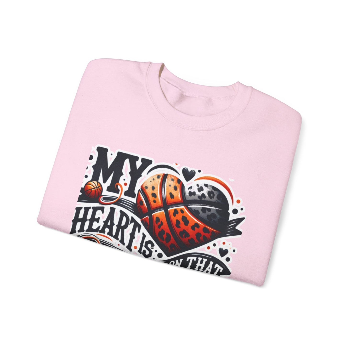 Basketball 'My ❤️Is On That Court' Crewneck Sweatshirt