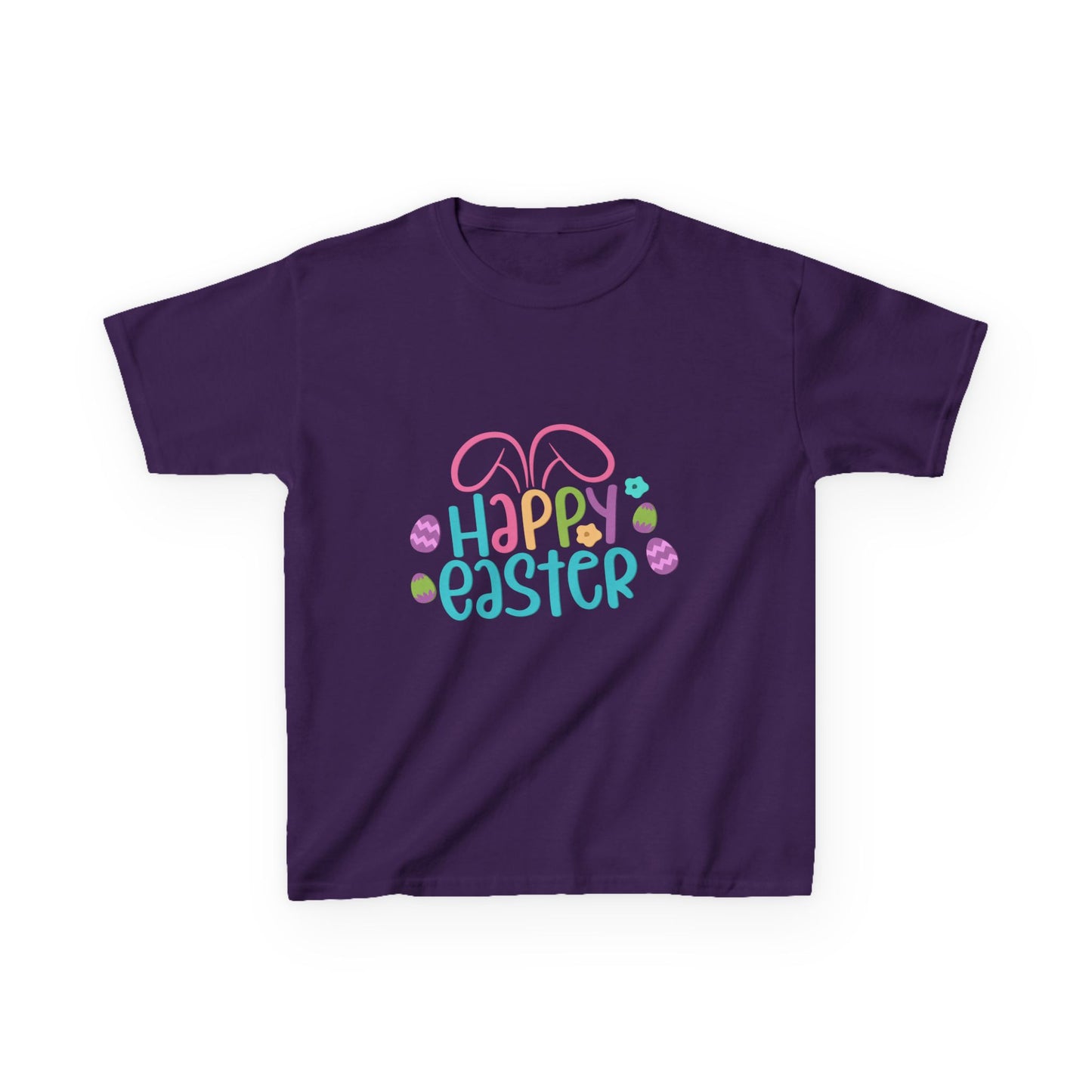 Happy Easter Kids Tee — Bunny Ears & Easter Eggs Holiday Shirt