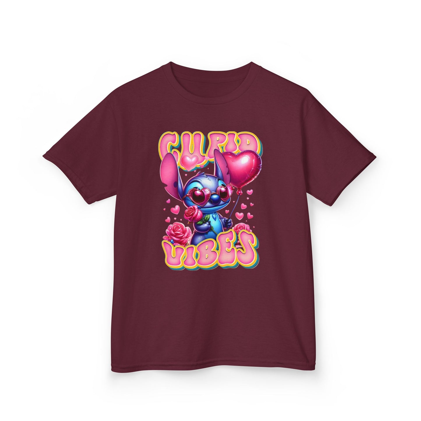 Kids Tee — 'Cupid Vibes' Cute Cartoon Cupid Character Valentine Shirt