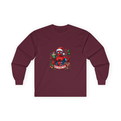 Christmas and Coffee with Spidey- Unisex Ultra Cotton Long Sleeve Tee