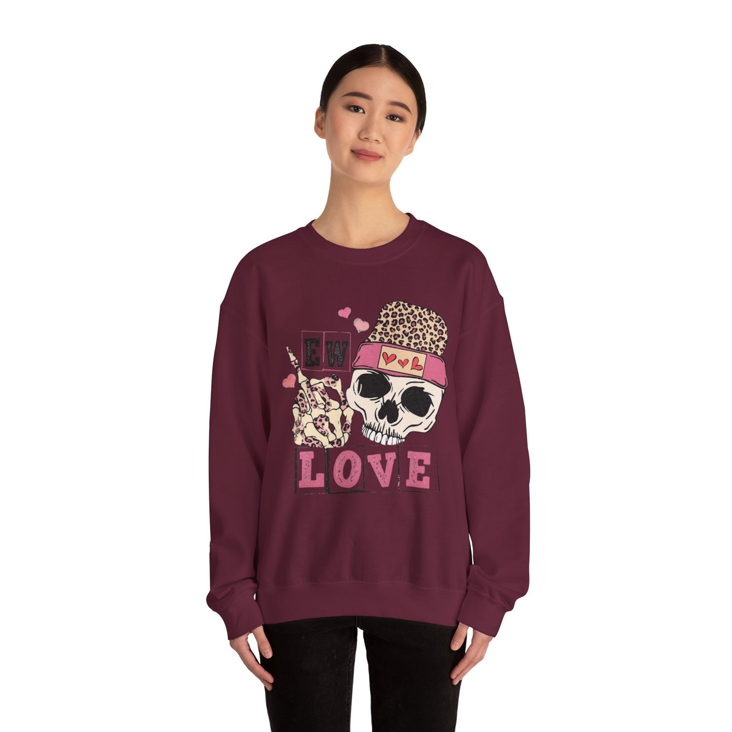 Skull & Flowers 'Ew Love' Crewneck Sweatshirt