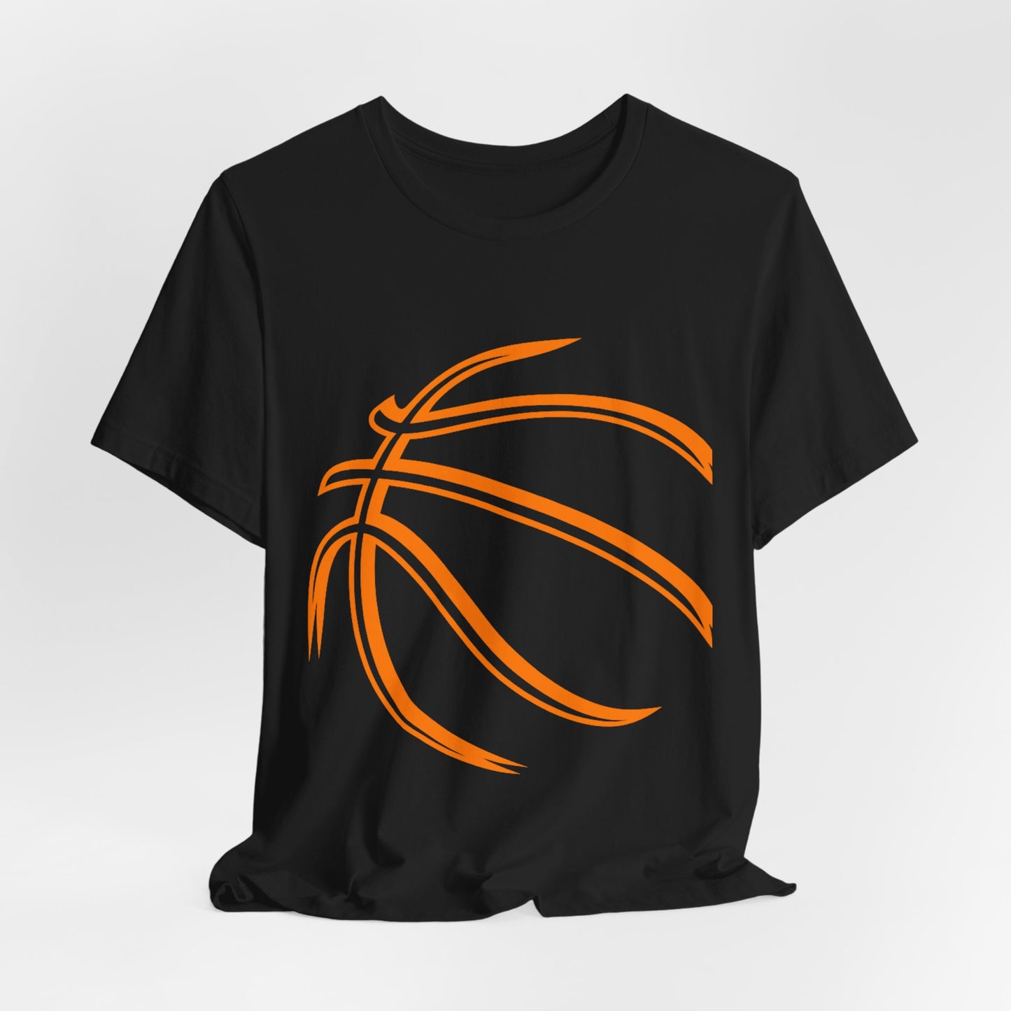 Basketball Line Art Tee — Orange Outline Basketball T-Shirt