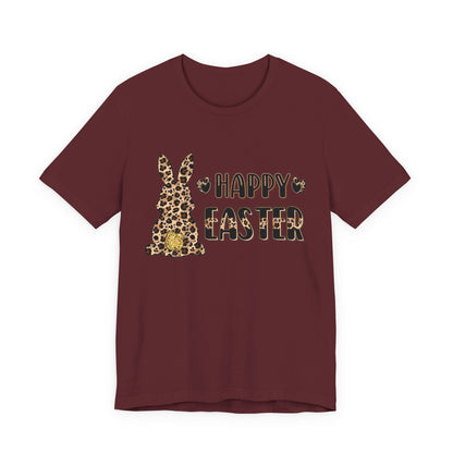 Leopard Print 'Happy Easter' Bunny Tee