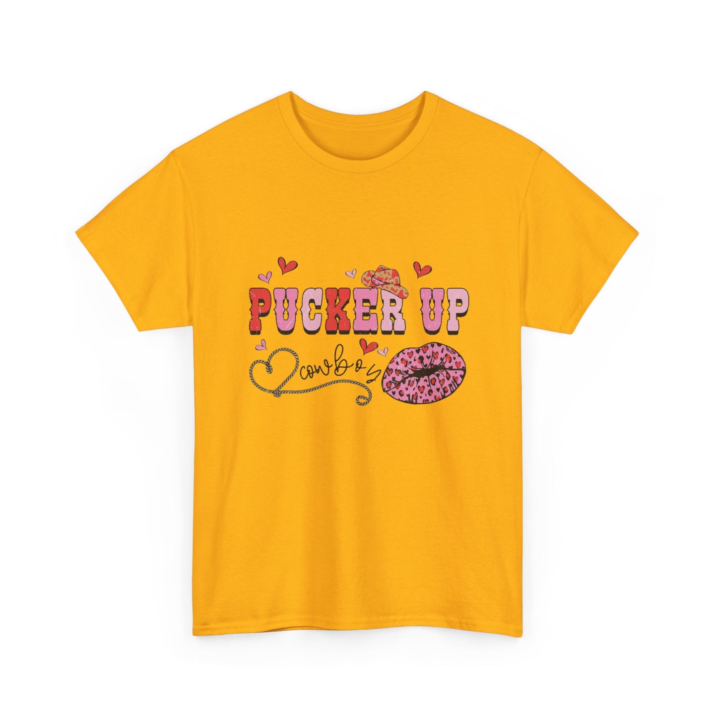 Pucker Up Kiss Graphic Tee – Cute Valentine’s Day Leopard Lip Design