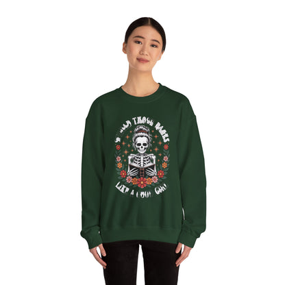 Skeleton Reading Sweatshirt — "And Then There Were None" Floral Gothic Crewneck