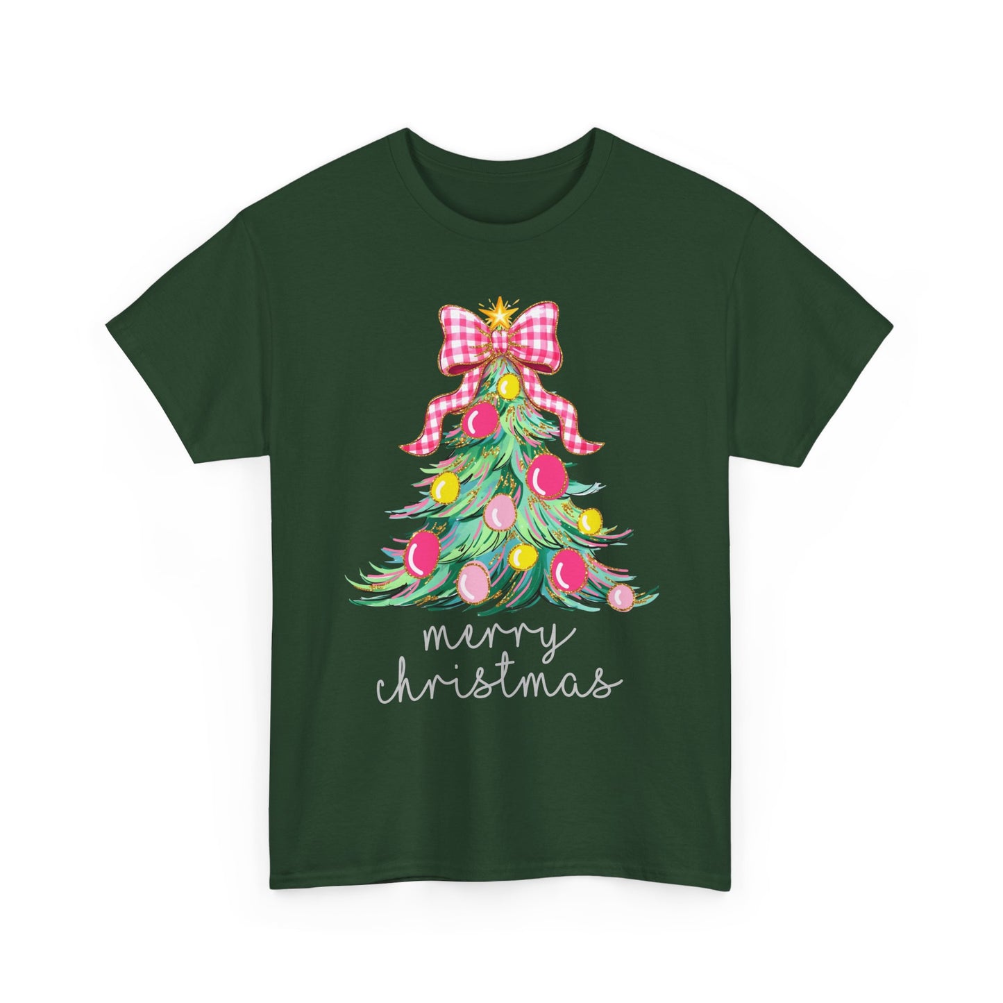 Merry Christmas Tree Unisex Heavy Cotton Tee