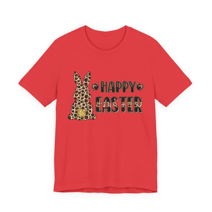 Leopard Print 'Happy Easter' Bunny Tee