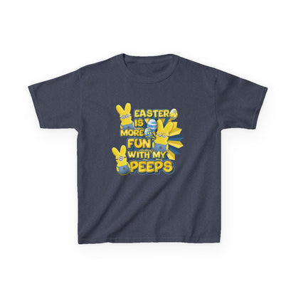 Kids Tee — "Easter Is More Fun With My Peeps" Cute Bunny & Chick Design