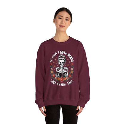 Skeleton Reading Sweatshirt — "And Then There Were None" Floral Gothic Crewneck