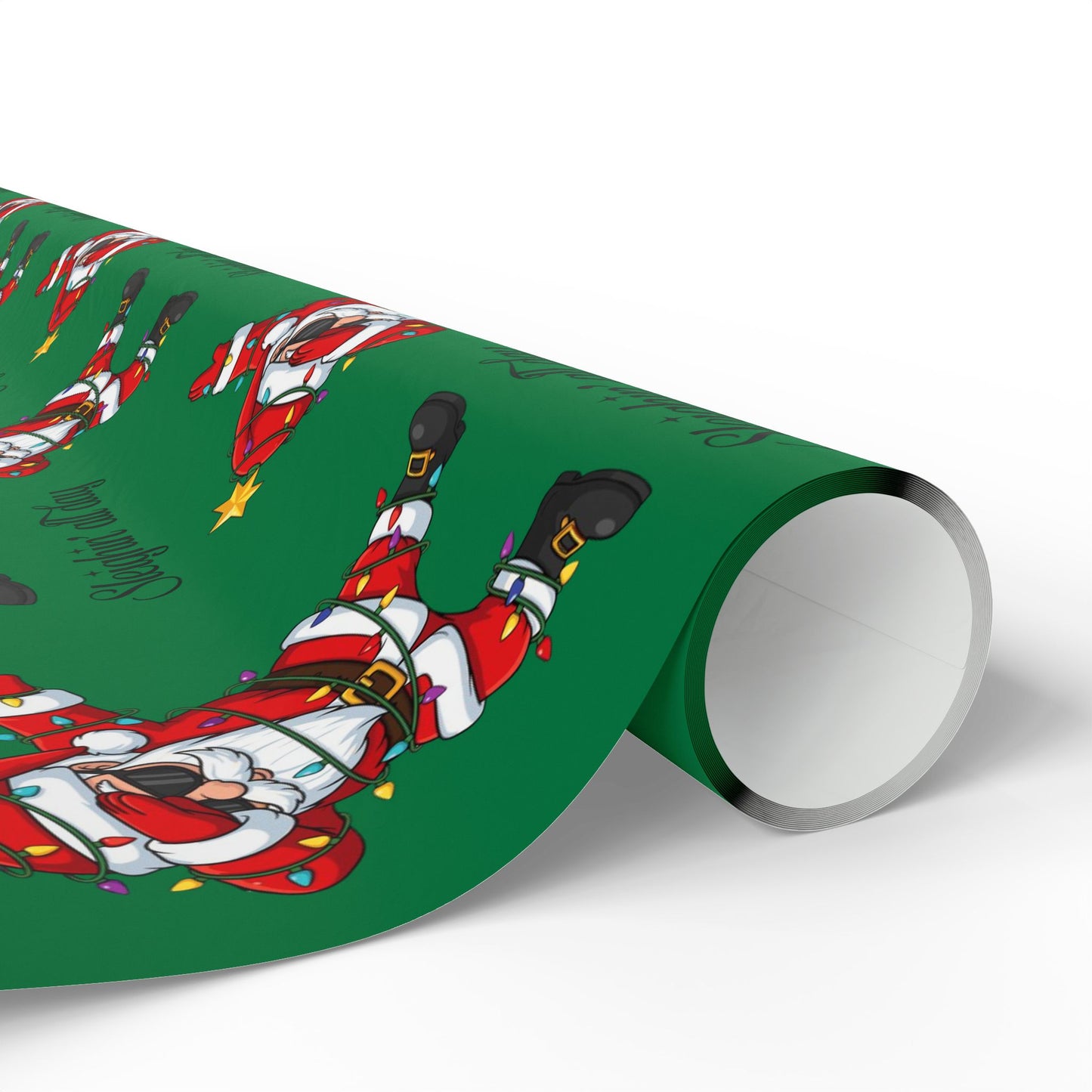 Dabbin' Santa Pattern Wrapping Paper Roll