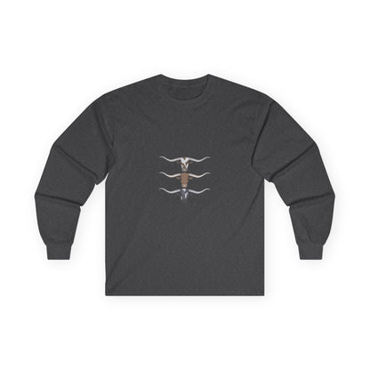 Longhorn Trio Long Sleeve Tee – 'Stay Humble Hustle Hard' Western Graphic