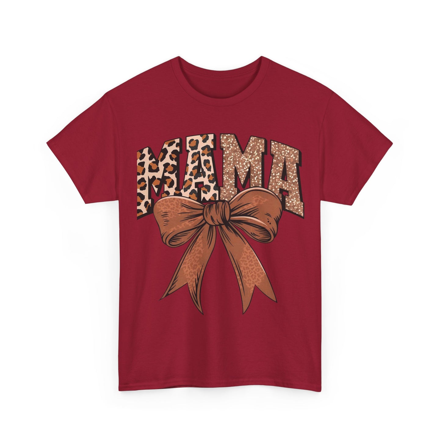 Leopard Mama & Bow- Unisex Heavy Cotton Tee