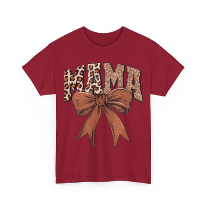 Leopard Mama & Bow- Unisex Heavy Cotton Tee