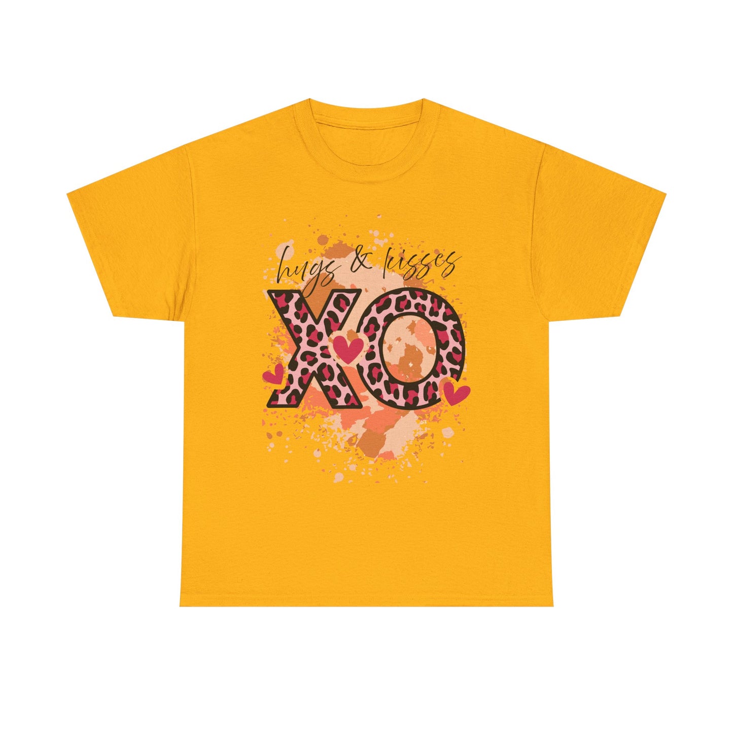 XO Hugs & Kisses Leopard Print Tee — Valentine's Day Graphic Shirt