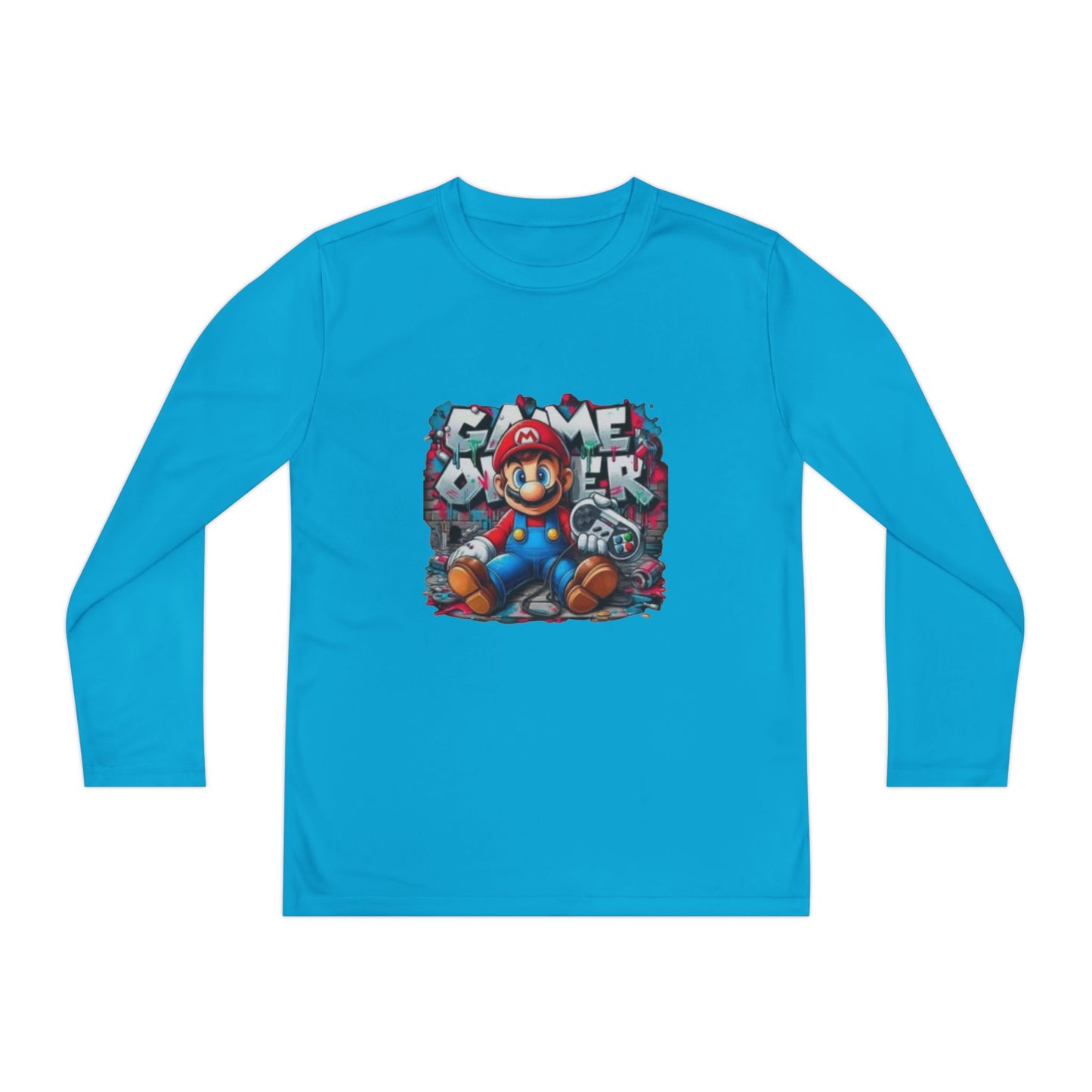 "Game Over" Graphic Youth Long Sleeve Gamer Character Tee