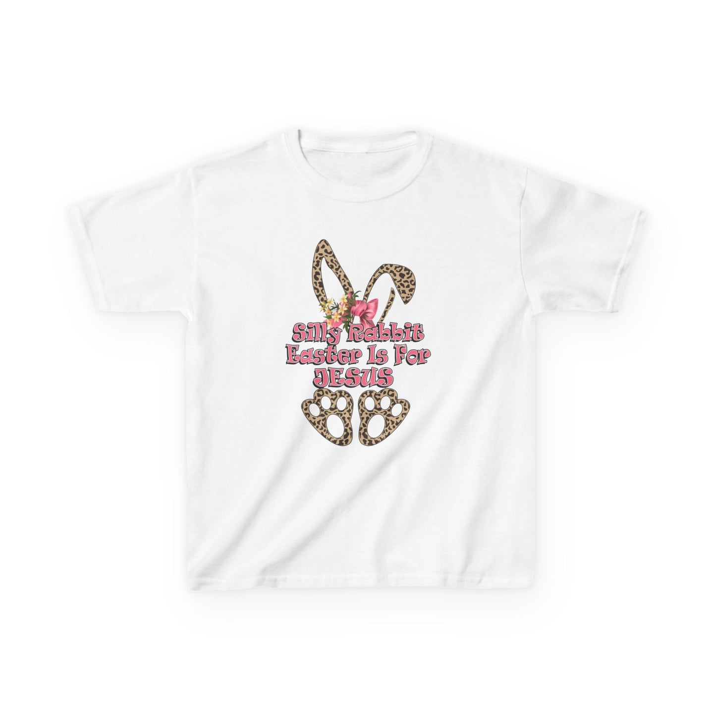 Kids Tee — Leopard Bunny Ears & 'This Little Bunny Is For Jesus' Easter Shirt