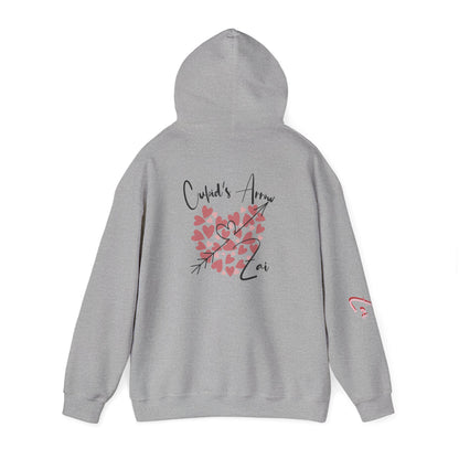 Cupid’s Arrow Lei Hoodie — Heart Arrow Script Pullover for Valentine’s Day