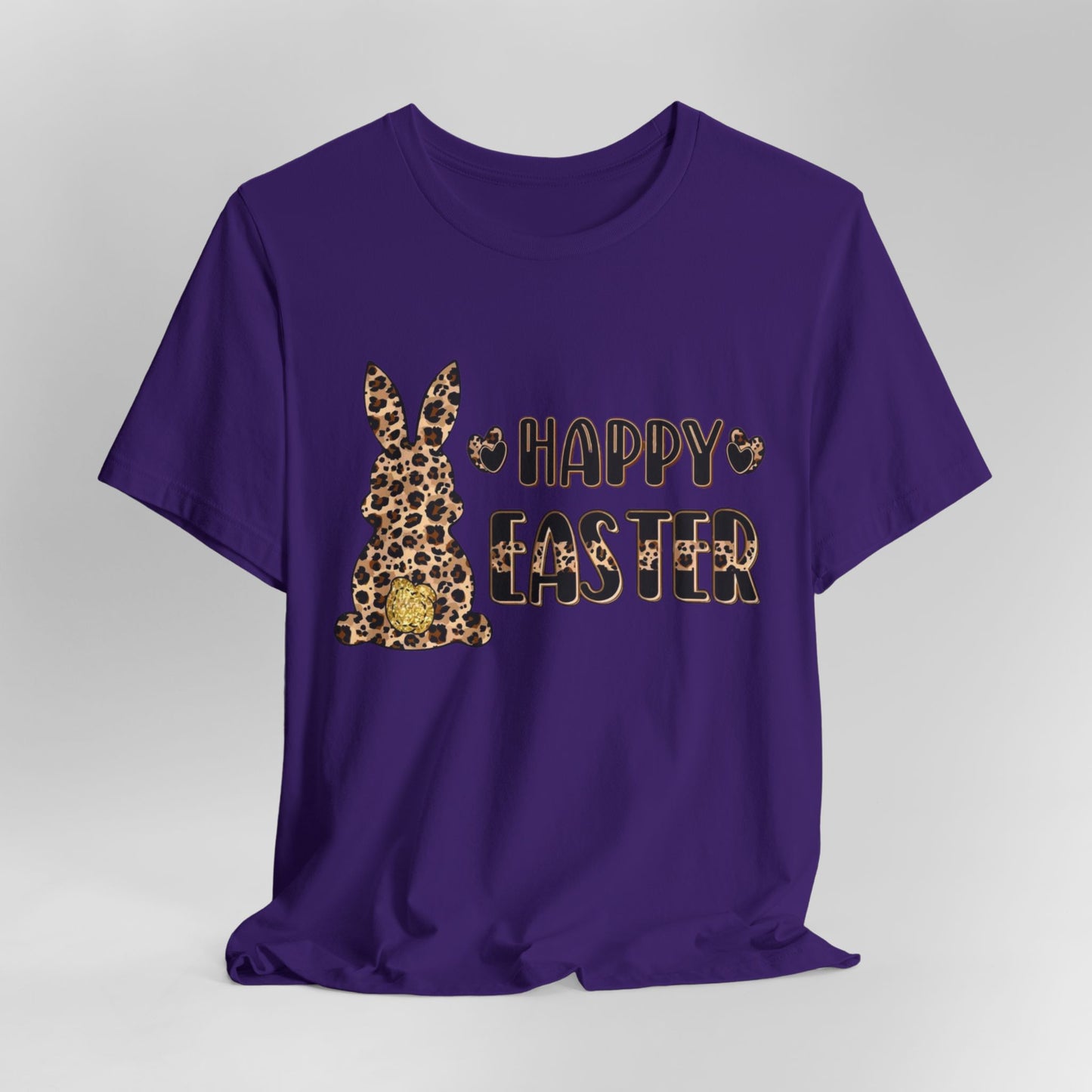 Leopard Print 'Happy Easter' Bunny Tee