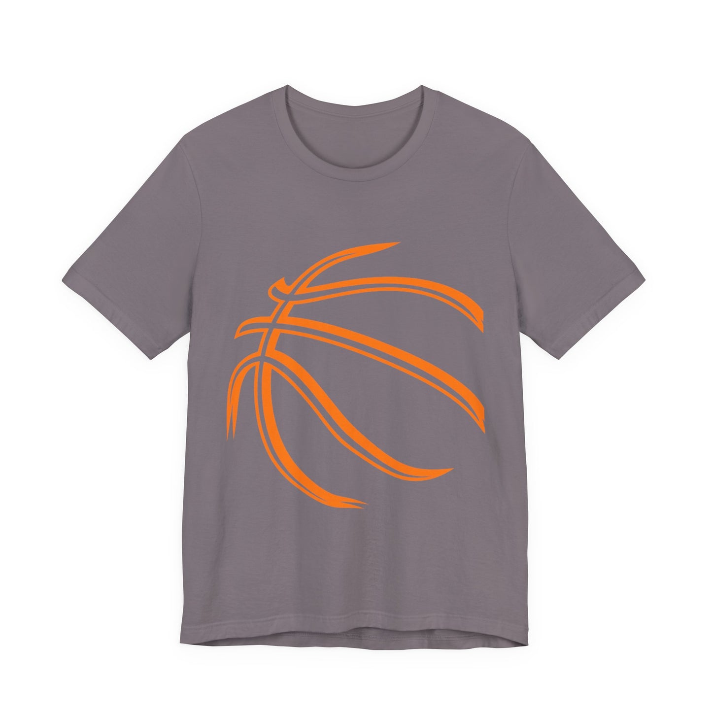 Basketball Line Art Tee — Orange Outline Basketball T-Shirt