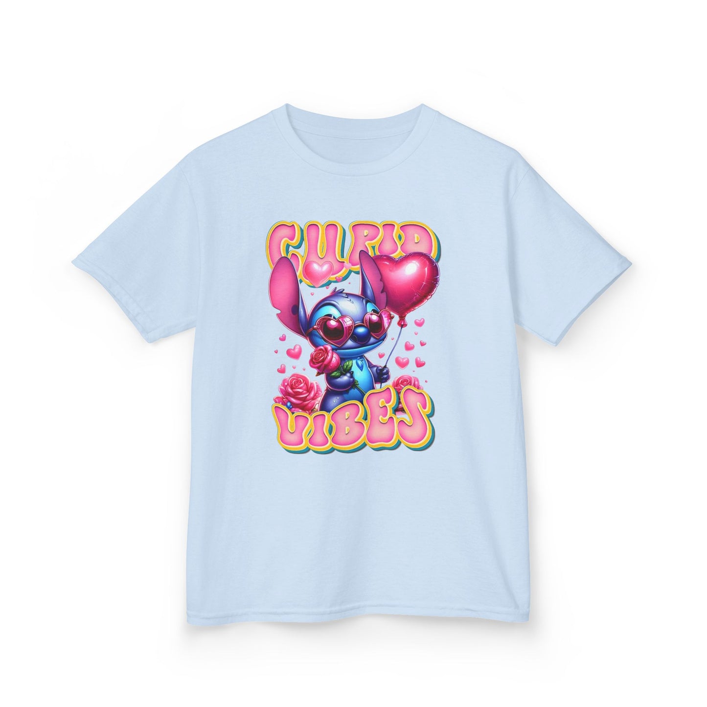 Kids Tee — 'Cupid Vibes' Cute Cartoon Cupid Character Valentine Shirt