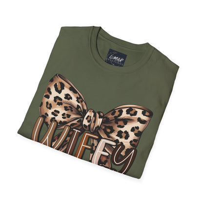 Wifey Leopard Bow T-Shirt — 'WIFEY' Leopard Print Bow Tee