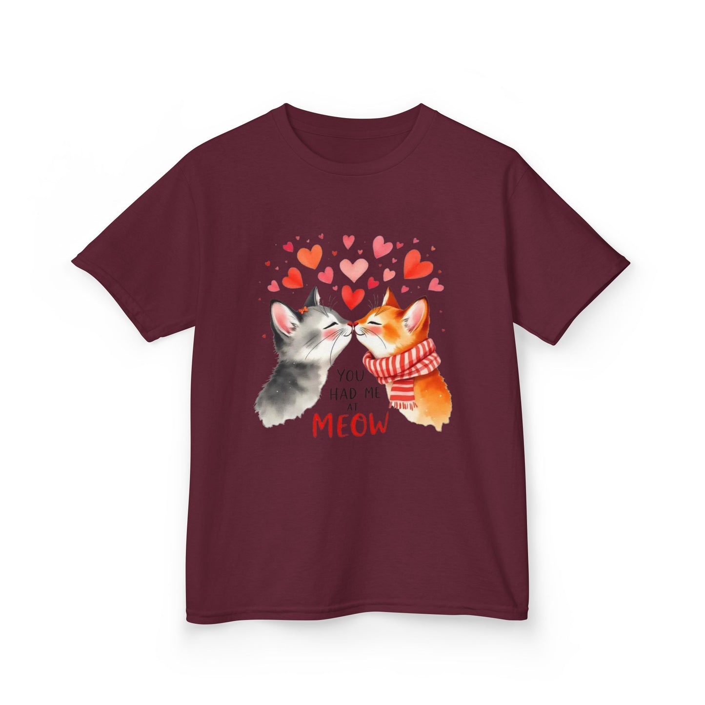 Kids Tee — Cute Cats 'You Had Me at Meow' Valentine Shirt