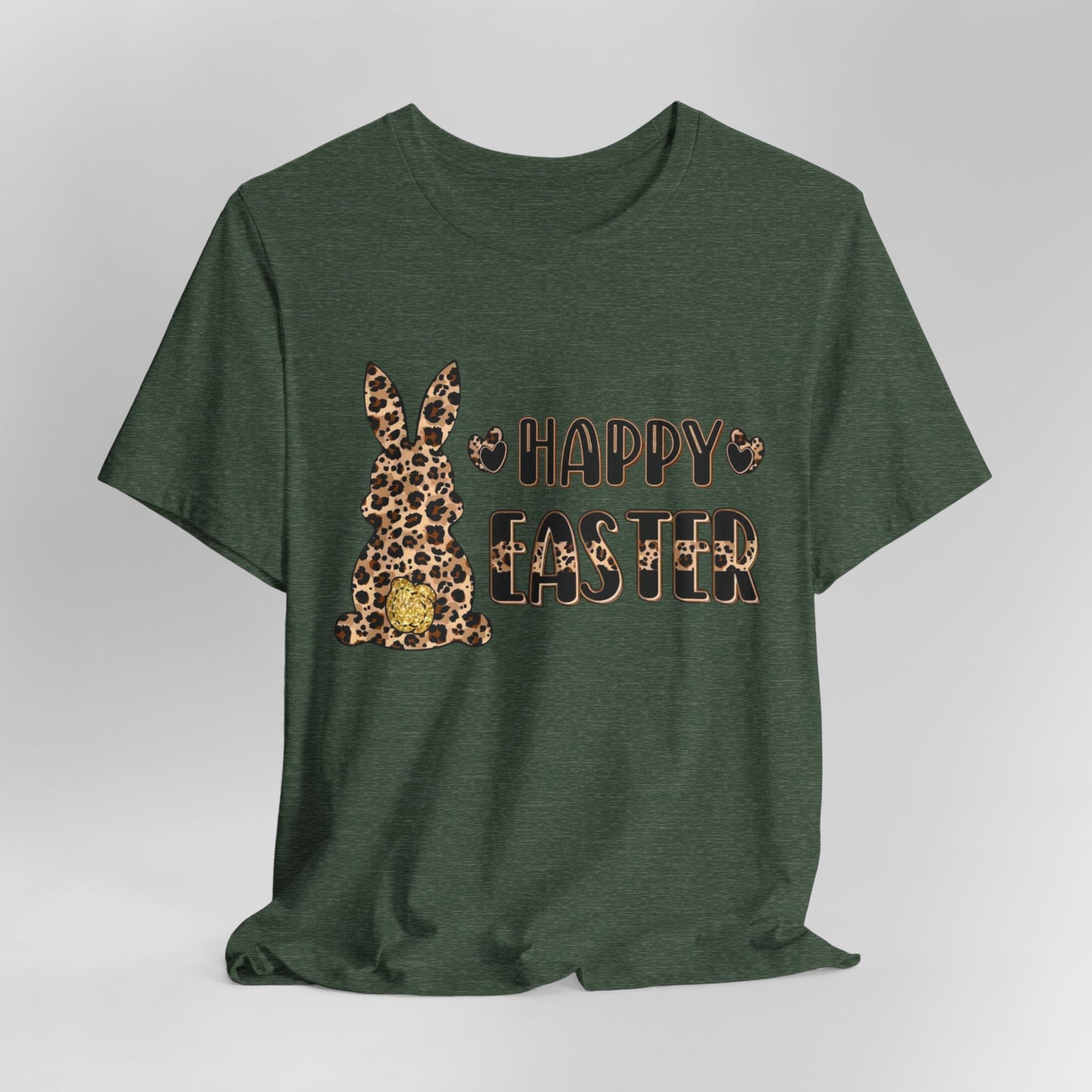 Leopard Print 'Happy Easter' Bunny Tee