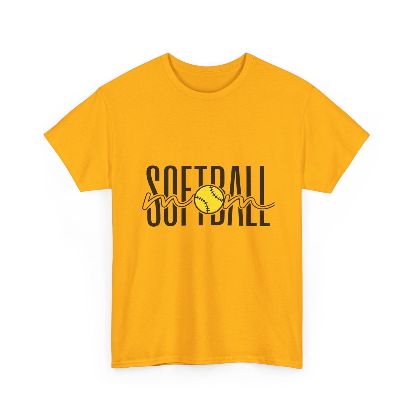 Softball Mom/Player Tee — Retro Script Softball Graphic T-Shirt