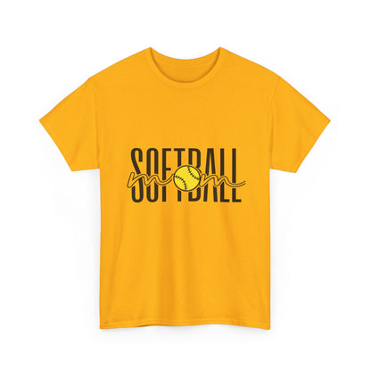 Softball Mom/Player Tee — Retro Script Softball Graphic T-Shirt