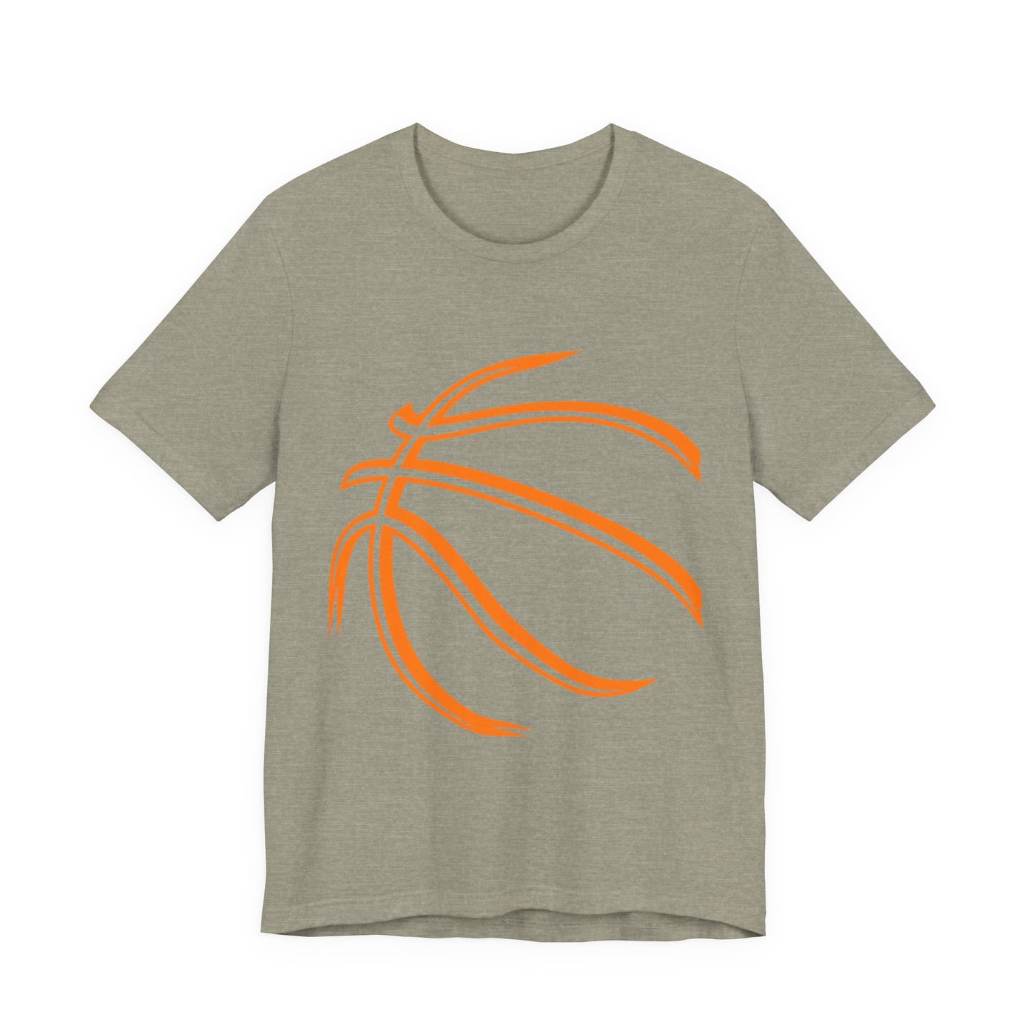 Basketball Line Art Tee — Orange Outline Basketball T-Shirt