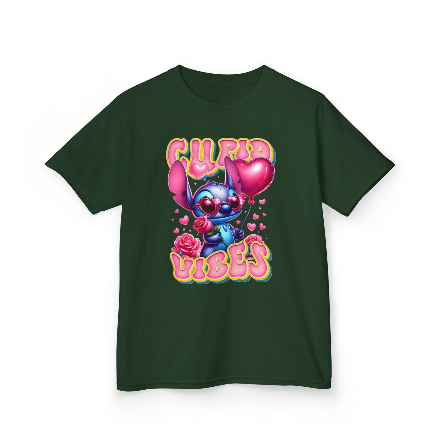 Kids Tee — 'Cupid Vibes' Cute Cartoon Cupid Character Valentine Shirt