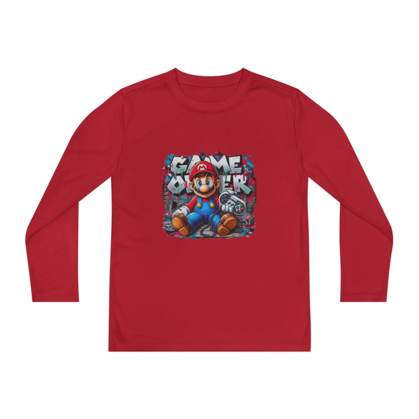 "Game Over" Graphic Youth Long Sleeve Gamer Character Tee