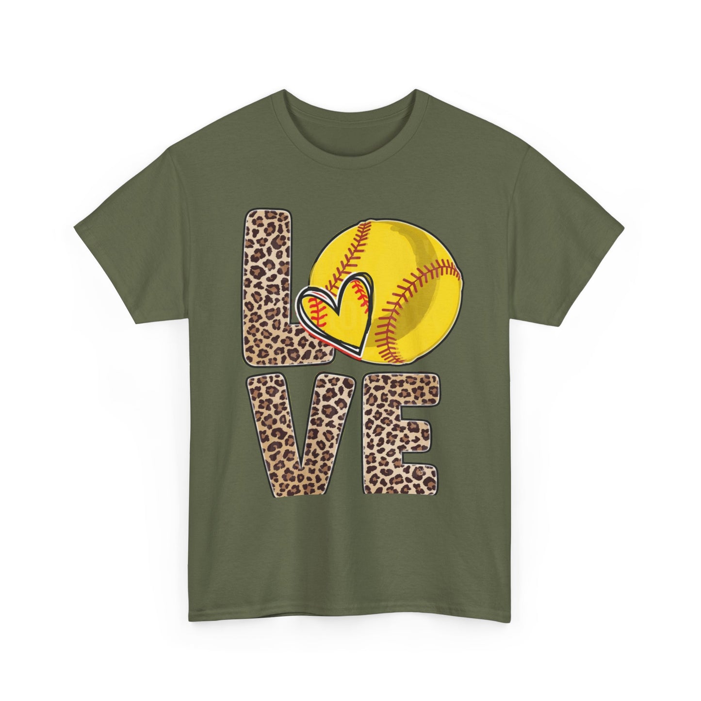 Softball Love Leopard Print T-Shirt