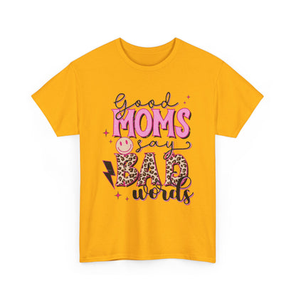 T-Shirt — "Good Moms Say Bad Words" Pink Leopard Graphic Mother's Day Tee